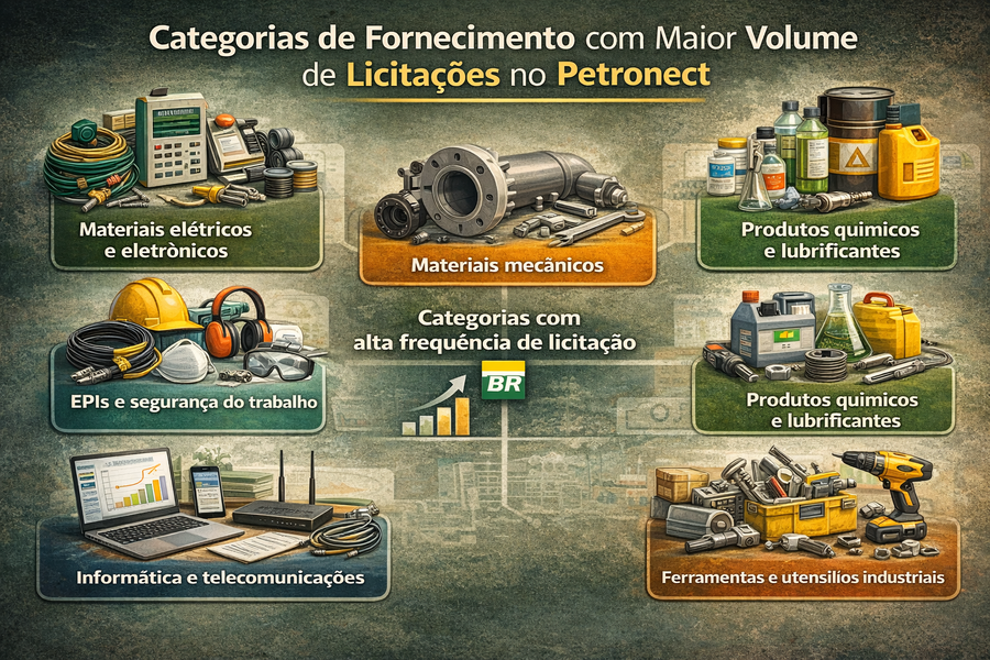 Categorias de Fornecimento com Maior Volume de Licitações no Petronect